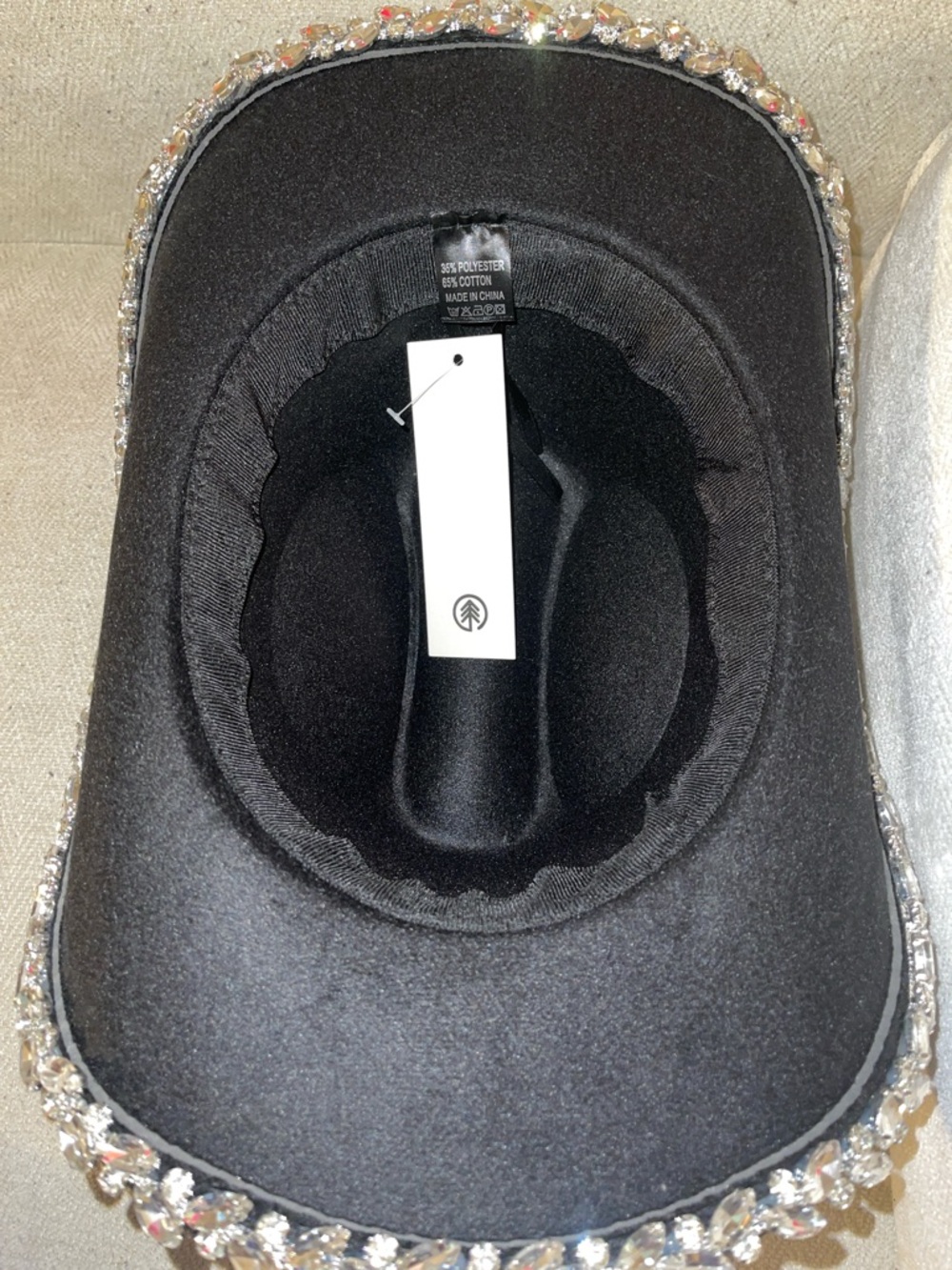 Brand new Women’s Cowgirl rhinestone Black Felt Fedora hat - Picture 2 of 4
